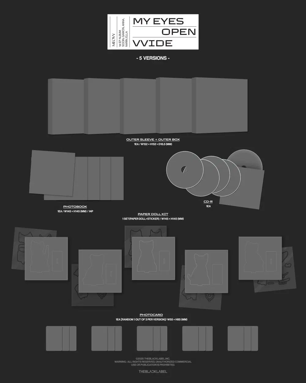 MEOVV 1st EP ALBUM ‚MY EYES OPEN VVIDE‘ – 5 Versionen, Inkl. Photocard & CD