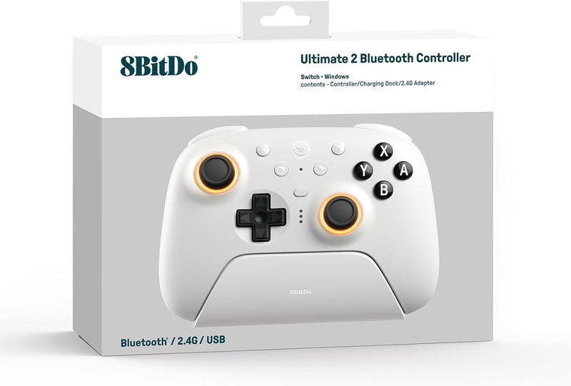8BitDo Ultimate 2 Bluetooth Controller for Switch / PC (White) image 5