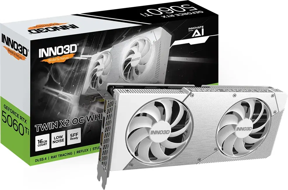 INNO3D GeForce RTX 5060 Ti, 16GB GDDR7, HDMI, 3x DP (Twin X2 OC
