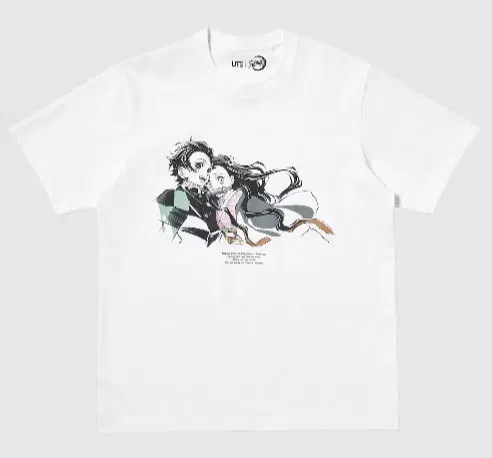 UT Demon Slayer: Kimetsu no Yaiba - Nezuko & Tanjiro T-Shirt (White | Size L) image 1
