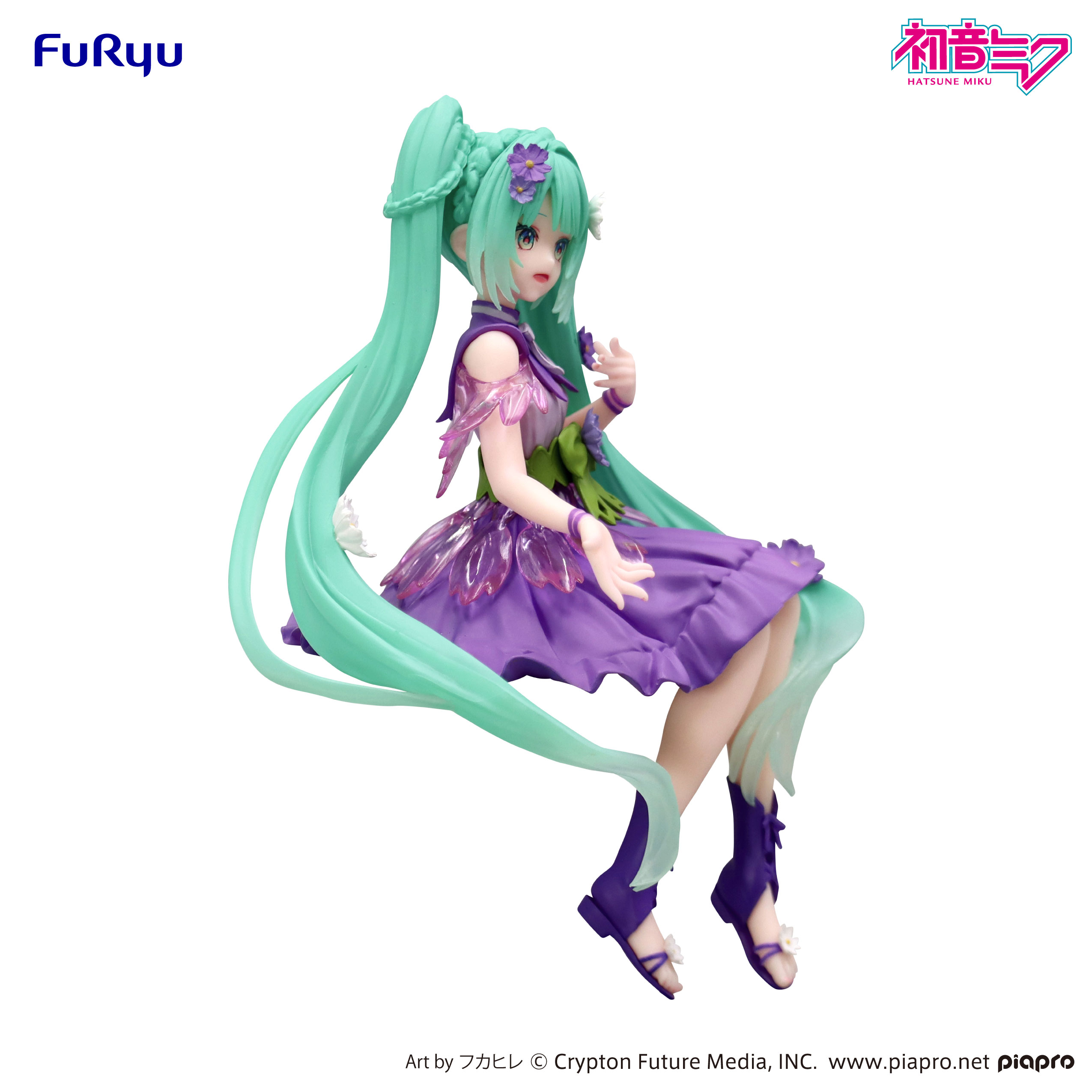 Hatsune Miku Noodle Stopper Figure: Flower Fairy Cosmos Purple