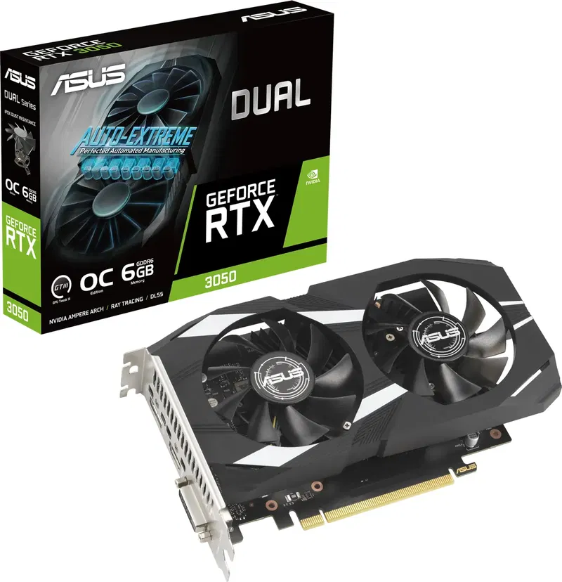 ASUS Dual GeForce RTX 3050 OC, DUAL-RTX3050-O6G, 6GB GDDR6, DVI, HDMI, DP image 3