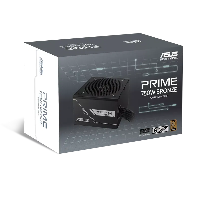 ASUS PRIME 750W ATX Power Supply 80+ Bronze 135mm Fan Black image 1