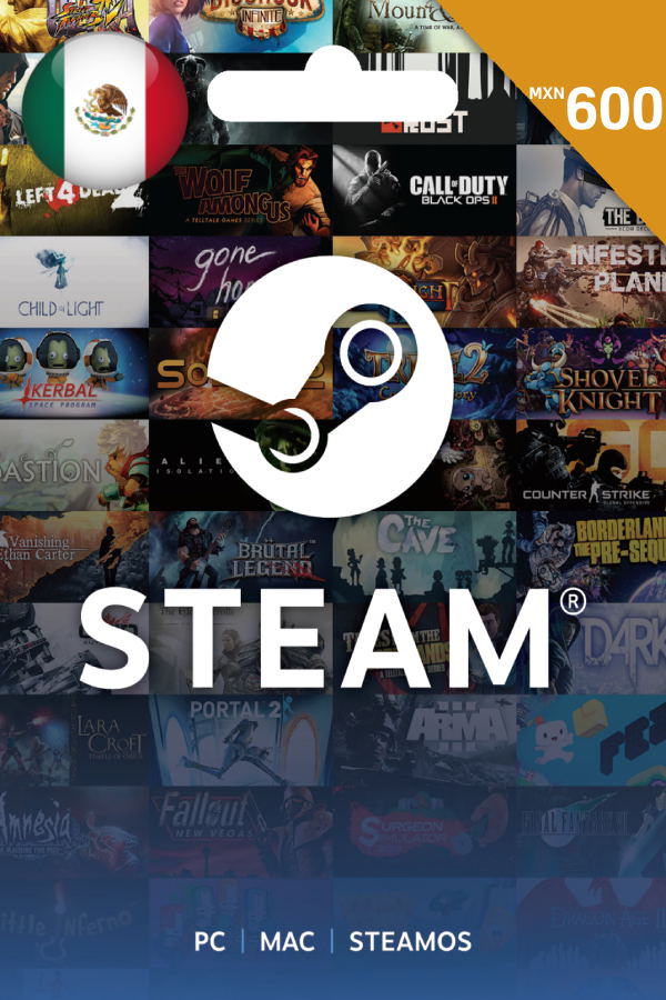 Steam Gift Card MXN 600 | For Mexico Currency Only STEAM digital — Import Game Deal