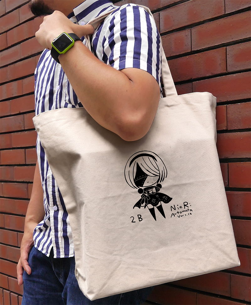 NieR:Automata Ver1.1a - 2B Large Tote Bag Deformed Ver. (Natural) image 2