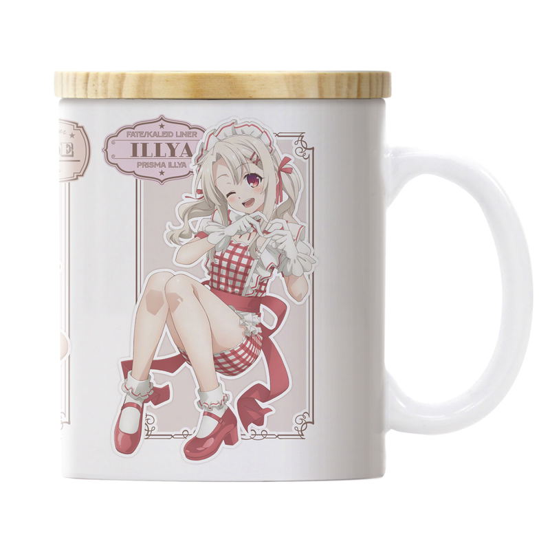 Movier Version Fate/kaleid liner Prisma Illya: Licht - The Nameless Girl - Illya, Miyu And Chloe In Waitress Uniforms Full Color Mug With Lid image 2