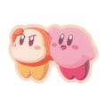 Kirby's Dream Land Leather Style Sticker Kirby & Waddle Dee thumbnail 1