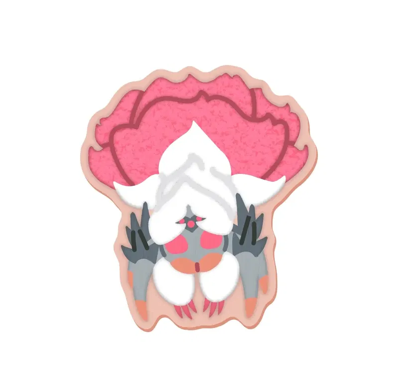 Monster Hunter MonDefo Sagara Embroidery Sticker Lala Barina image 1