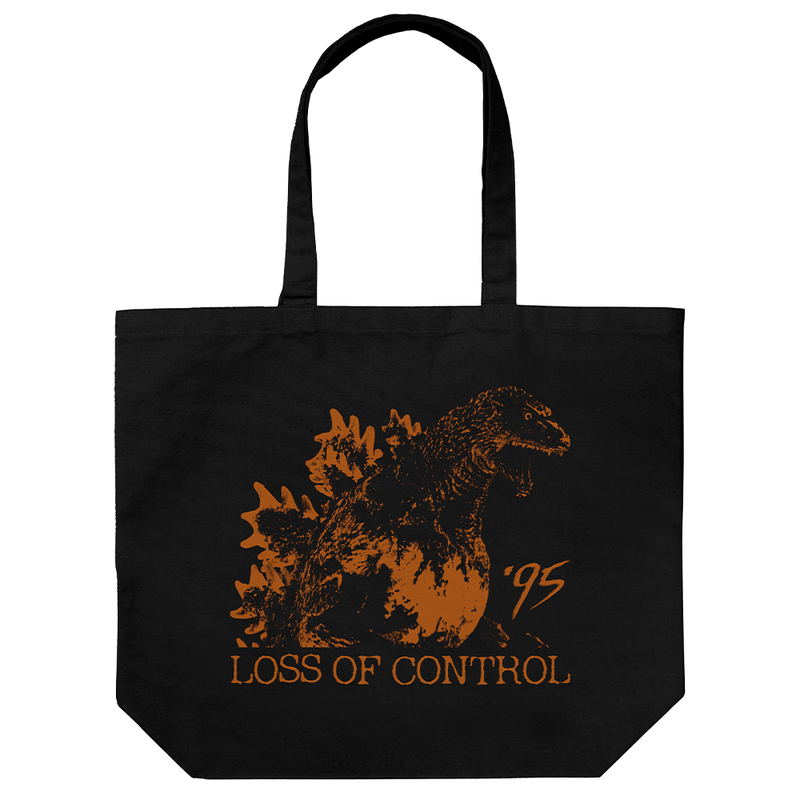 Godzilla - Burning Godzilla Large Tote Bag (Black) image 1