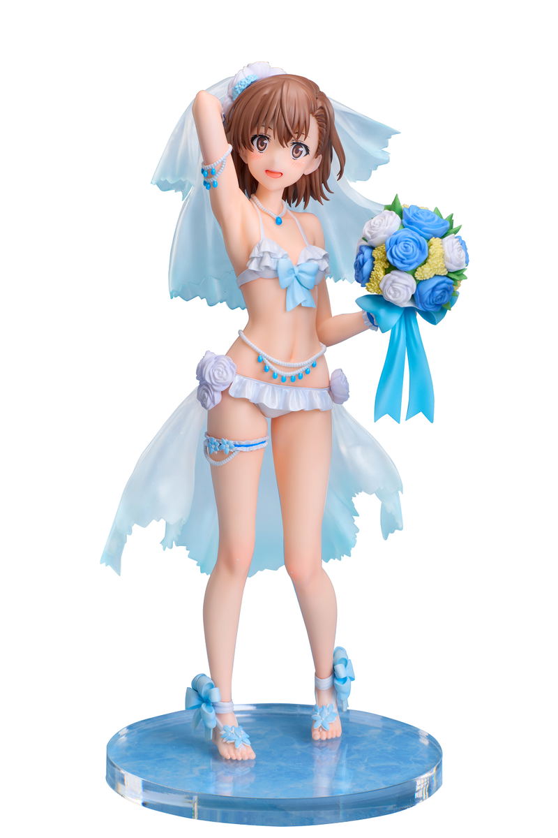 A Certain Scientific Railgun T 1/7 Scale Pre-Painted Figure: Misaka Mikoto Wedding Swimsuit Ver. image 1