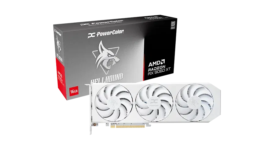 PowerColor Hellhound Spectral White AMD Radeon RX 9060 XT, 16GB