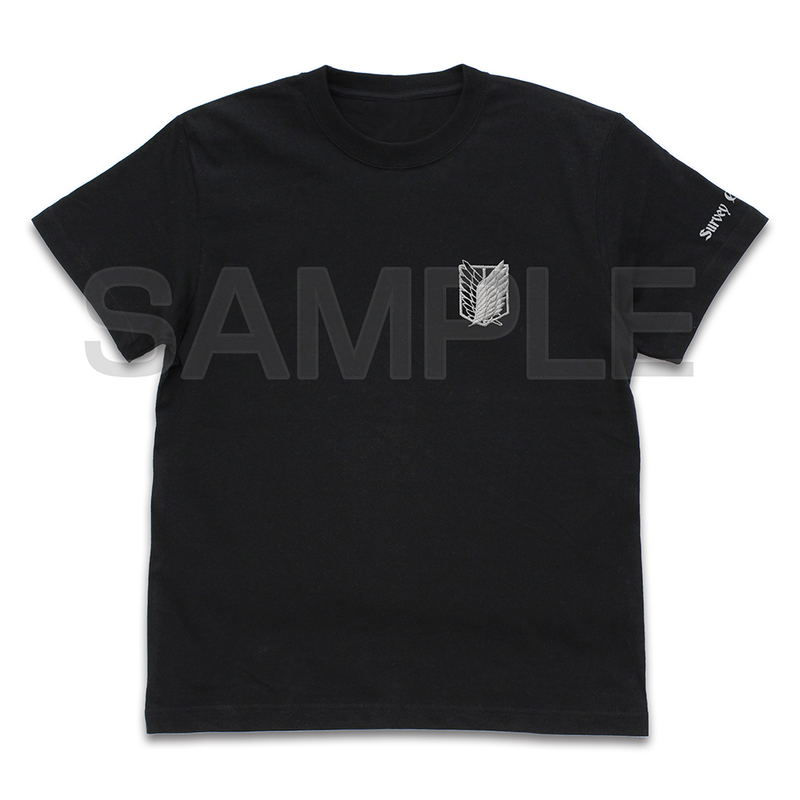 Attack On Titan - Survey Corps One-Point Embroidery T-shirt (Black | Size L) image 1