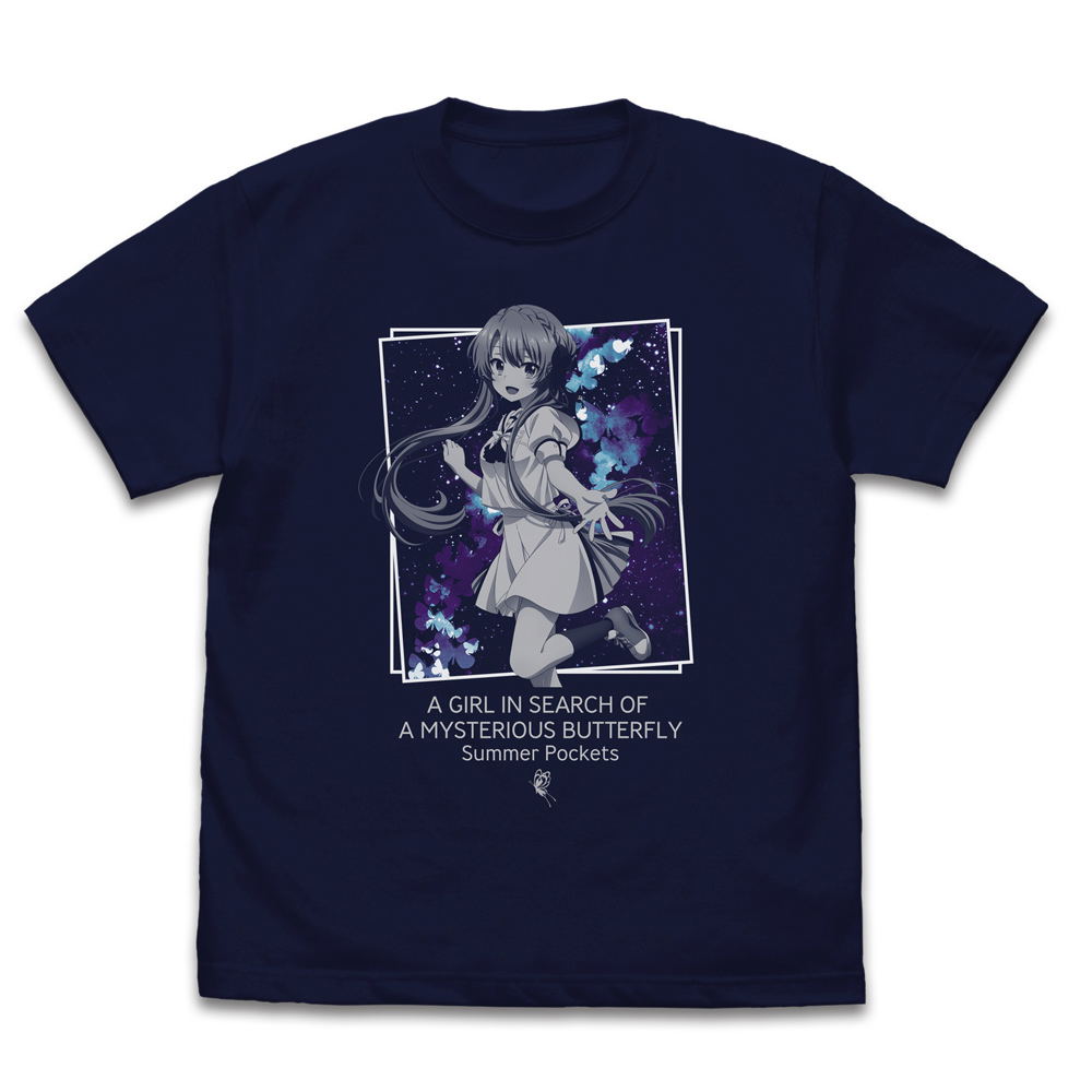 TV Anime Summer Pockets Sorakado Ao Tshirt (Navy Size L)
