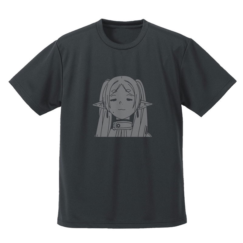 Frieren: Beyond Journey's End - Frieren Face Dry T-shirt (Gunmetal | Size S) image 1