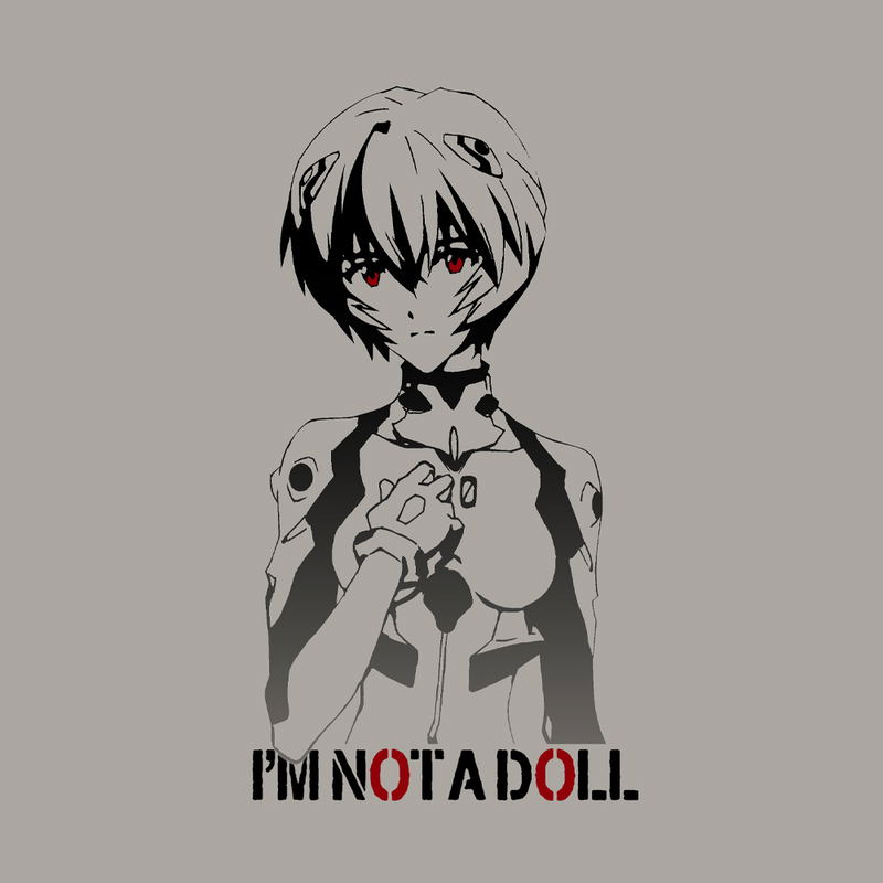Evangelion - Rei Ayanami GradationT-shirt (Light Gray | Size L) image 2