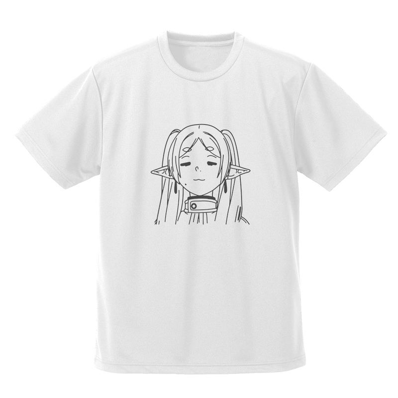 Frieren: Beyond Journey's End - Frieren Face Dry T-shirt (White | Size S) image 1