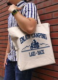 Yuru Camp Season 3 - Silhouette Bike Shima Rin Large Tote Bag (Natural) thumbnail 2