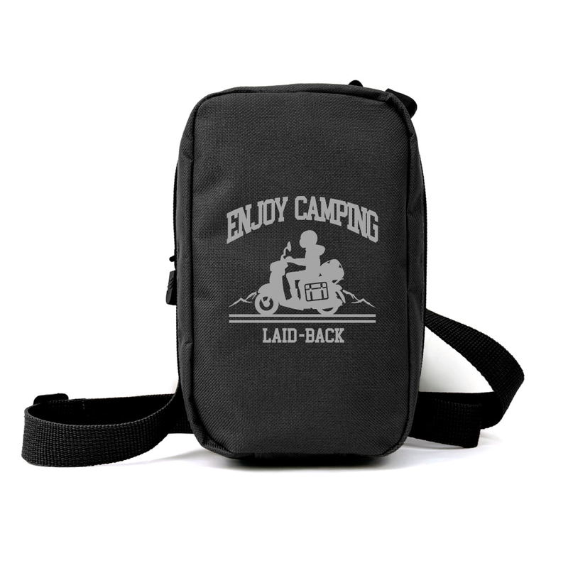Yuru Camp Season 3 - Silhouette Bike Shima Rin Mini Shoulder Pouch (Black) image 1