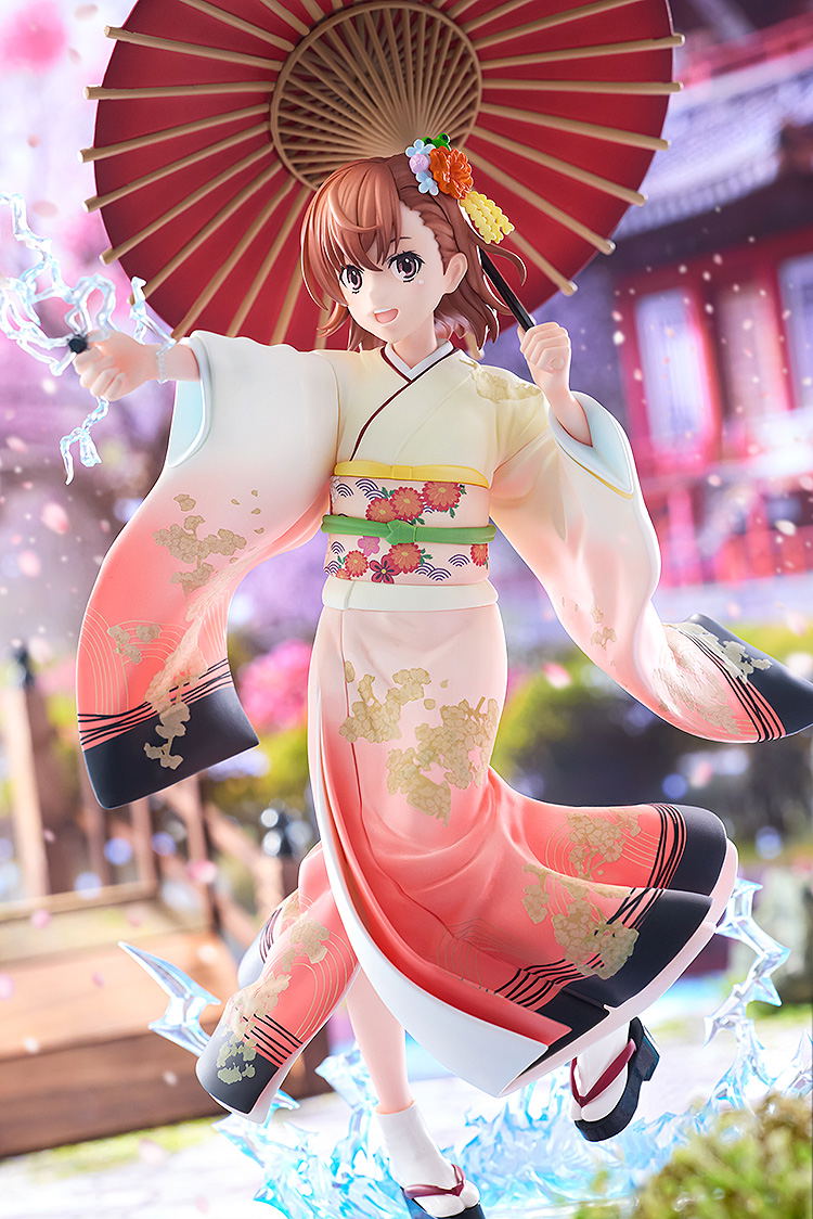 A Certain Scientific Railgun T 1/7 Scale Pre-Painted Figure: Misaka Mikoto Furisode Kimono Ver. image 10