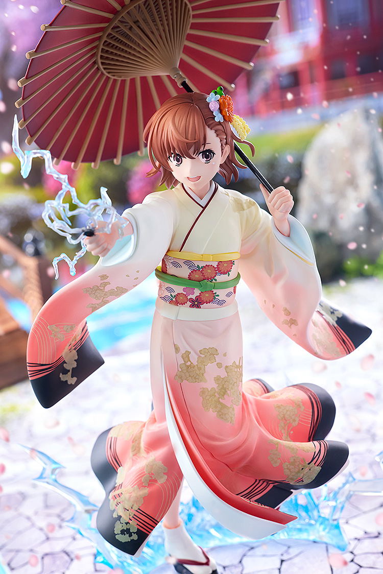 A Certain Scientific Railgun T 1/7 Scale Pre-Painted Figure: Misaka Mikoto Furisode Kimono Ver. image 11