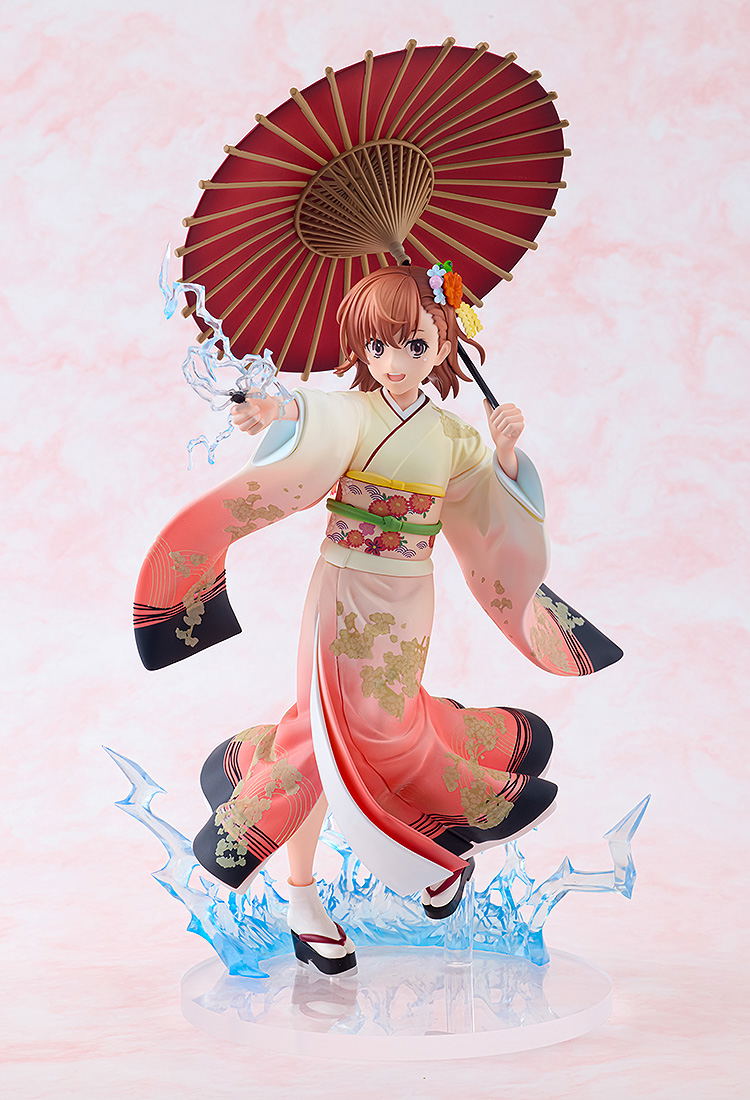 A Certain Scientific Railgun T 1/7 Scale Pre-Painted Figure: Misaka Mikoto Furisode Kimono Ver. image 2