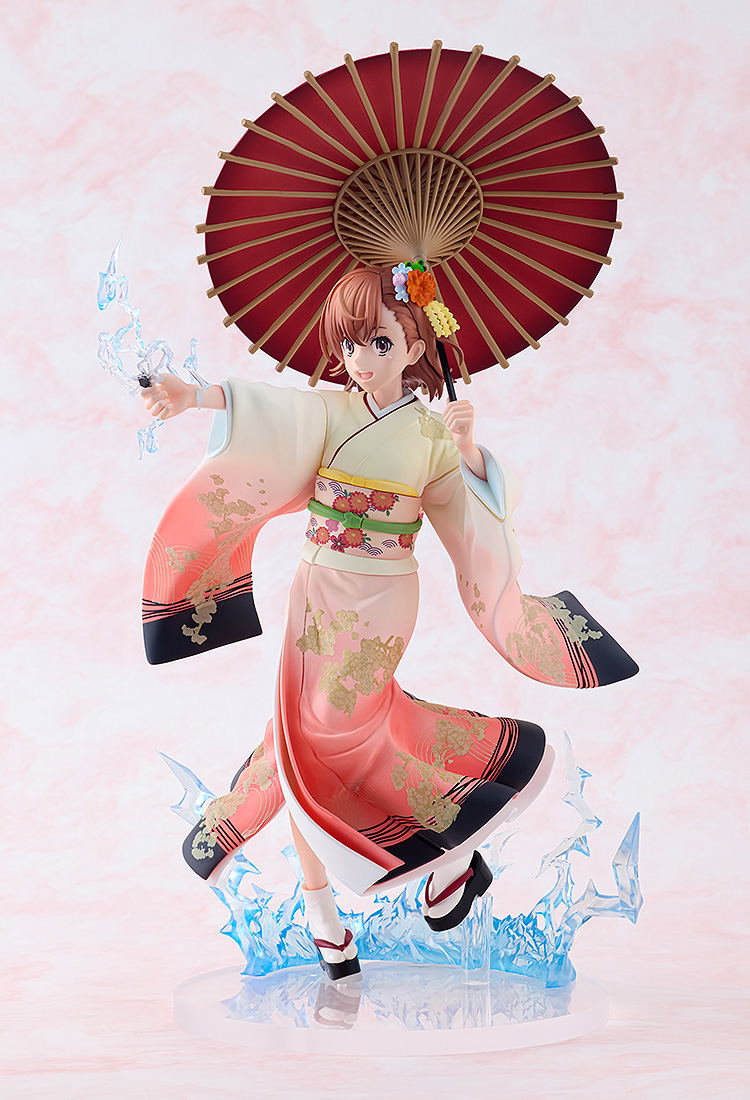 A Certain Scientific Railgun T 1/7 Scale Pre-Painted Figure: Misaka Mikoto Furisode Kimono Ver. image 5