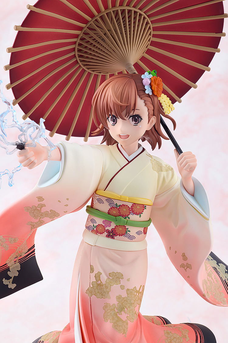 A Certain Scientific Railgun T 1/7 Scale Pre-Painted Figure: Misaka Mikoto Furisode Kimono Ver. image 6