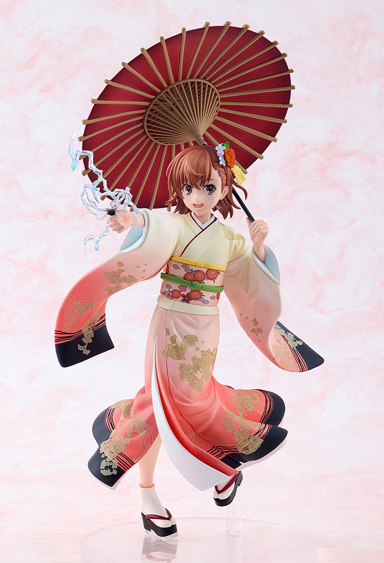 A Certain Scientific Railgun T 1/7 Scale Pre-Painted Figure: Misaka Mikoto Furisode Kimono Ver. image 7