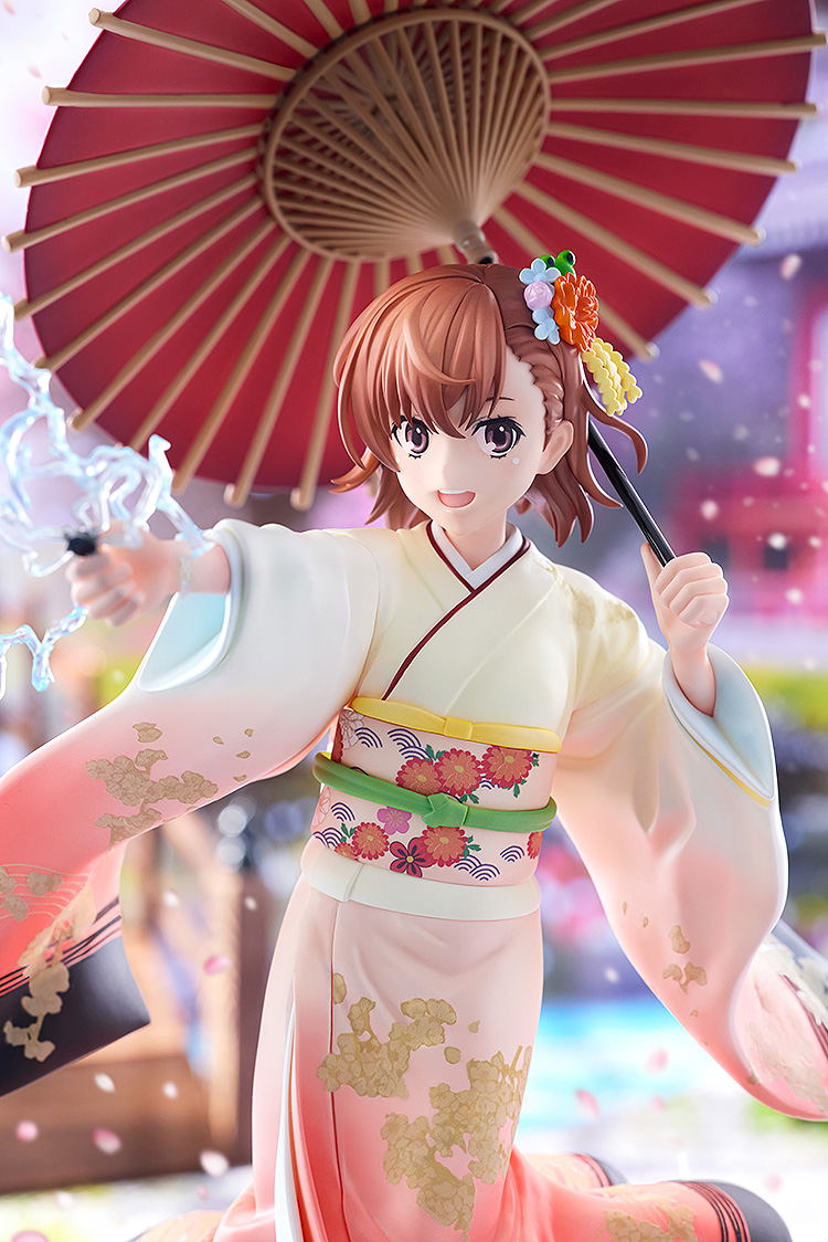A Certain Scientific Railgun T 1/7 Scale Pre-Painted Figure: Misaka Mikoto Furisode Kimono Ver. image 9