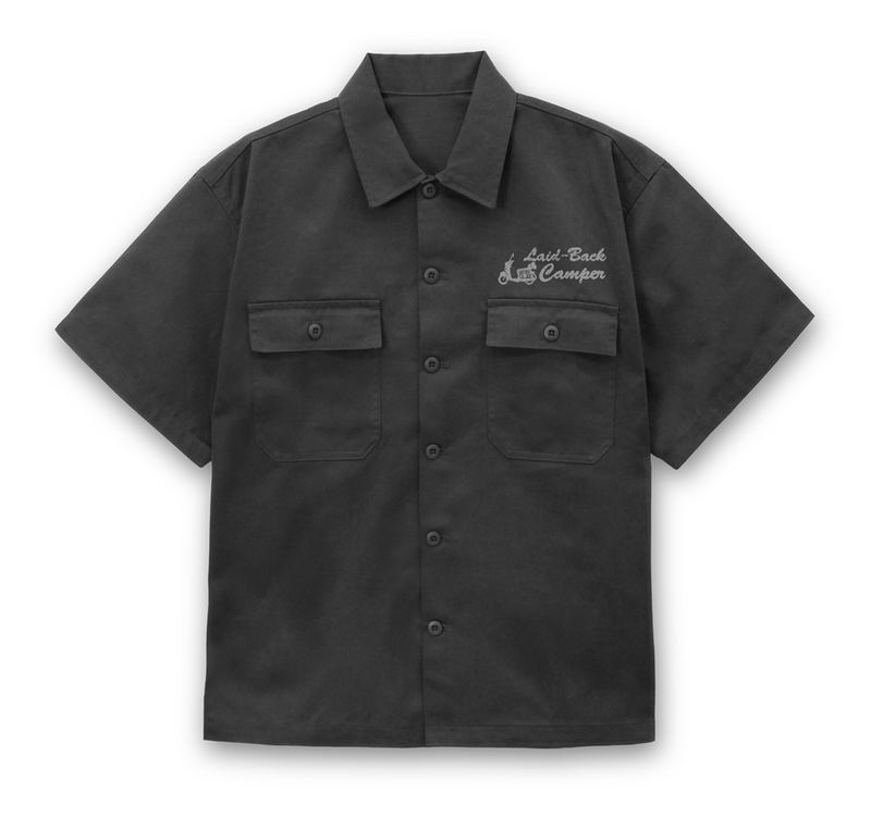 Yuru Camp Season 3 - Silhouette Bike Shima Rin Work Shirt (Gray | Size XL) image 2