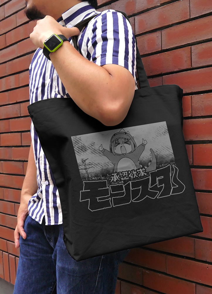 Anime Bocchi The Rock! - Approval-Desire Monster Large Tote Bag (Black) image 2