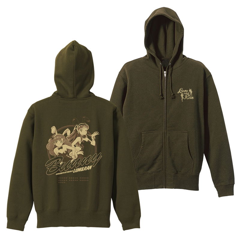 TV Anime Urusei Yatsura - Bunny Girl Lum & Ran Zip Hoodie (Moss | Size L) image 1