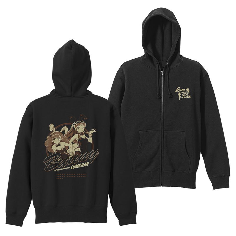 TV Anime Urusei Yatsura - Bunny Girl Lum & Ran Zip Hoodie (Black | Size XXL) image 1