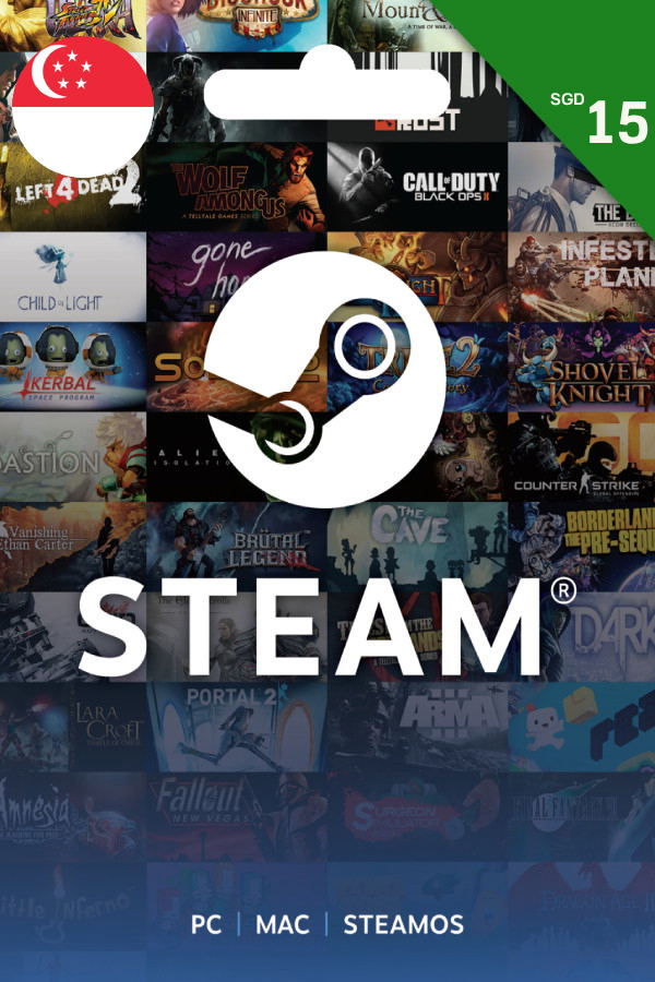 Steam Gift Card (SGD 15 | For Singapore Currency Only) STEAM digital — Import Game Deal
