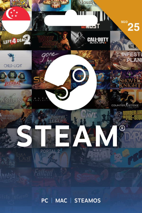 Steam Gift Card (SGD 25 | For Singapore Currency Only) STEAM digital — Import Game Deal