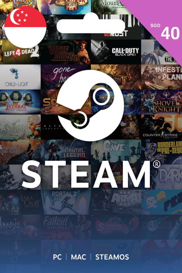 Steam Gift Card (SGD 40 | For Singapore Currency Only) STEAM digital — Import Game Deal