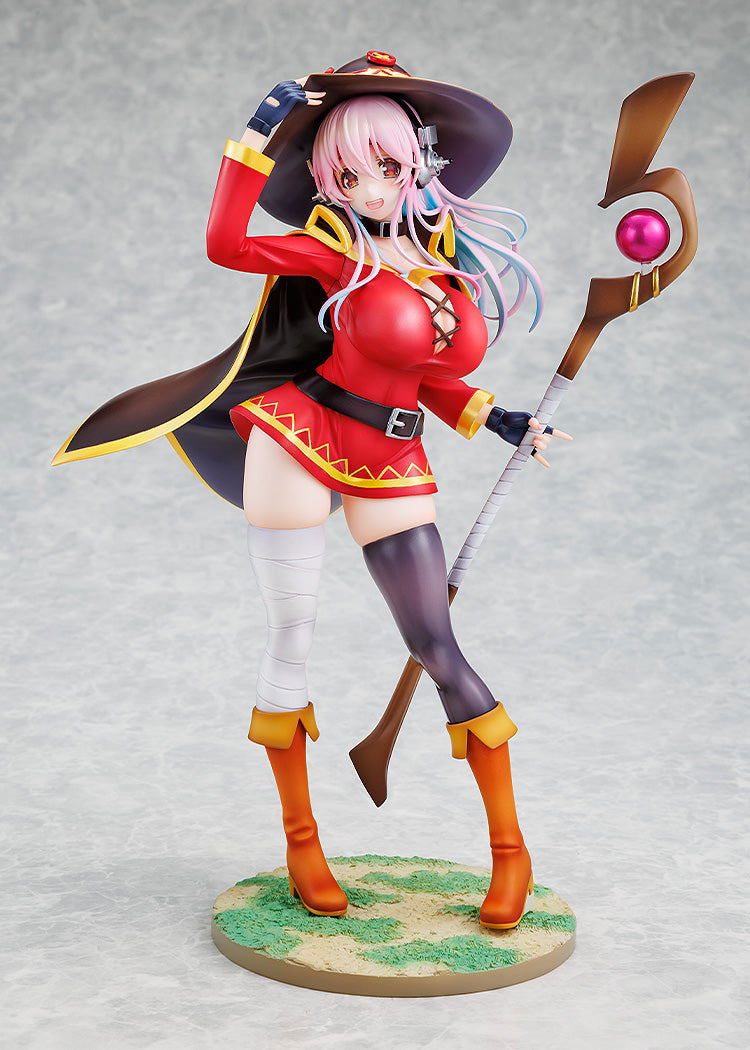 Super Sonico Konosuba God's Blessing on this Wonderful World! 1/7 Scale Pre-Painted Figure: Megumin Collaboration Ver. image 1