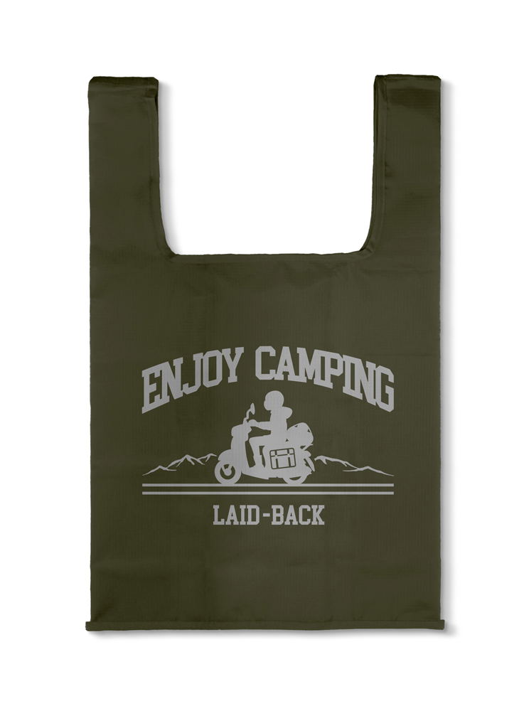 Yuru Camp Season 3 - Silhouette Bike Shima Rin Eco Bag (Olive) image 1