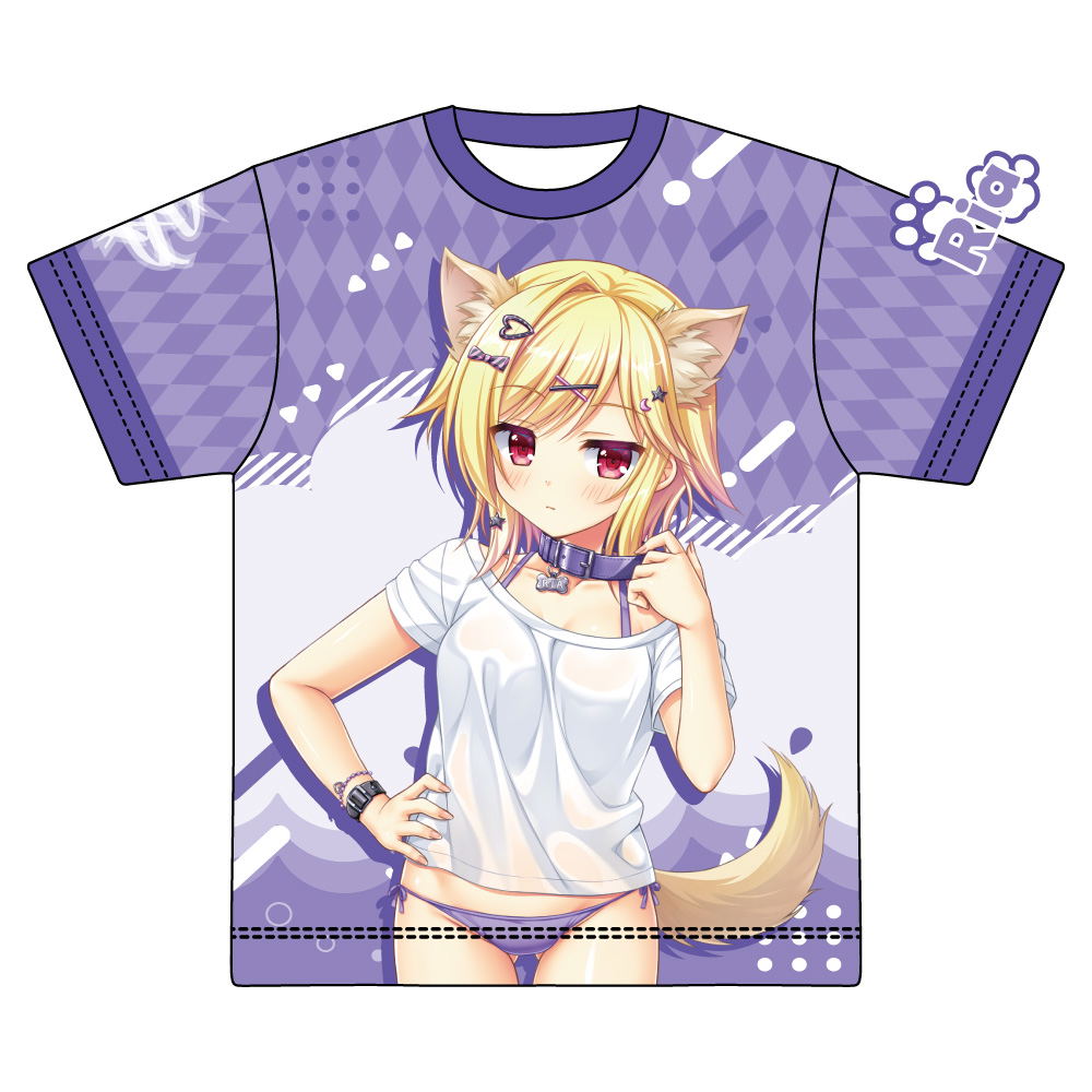 Kin-iro Loveriche Original Illustration Full Graphic T-shirt Soma Ria ...