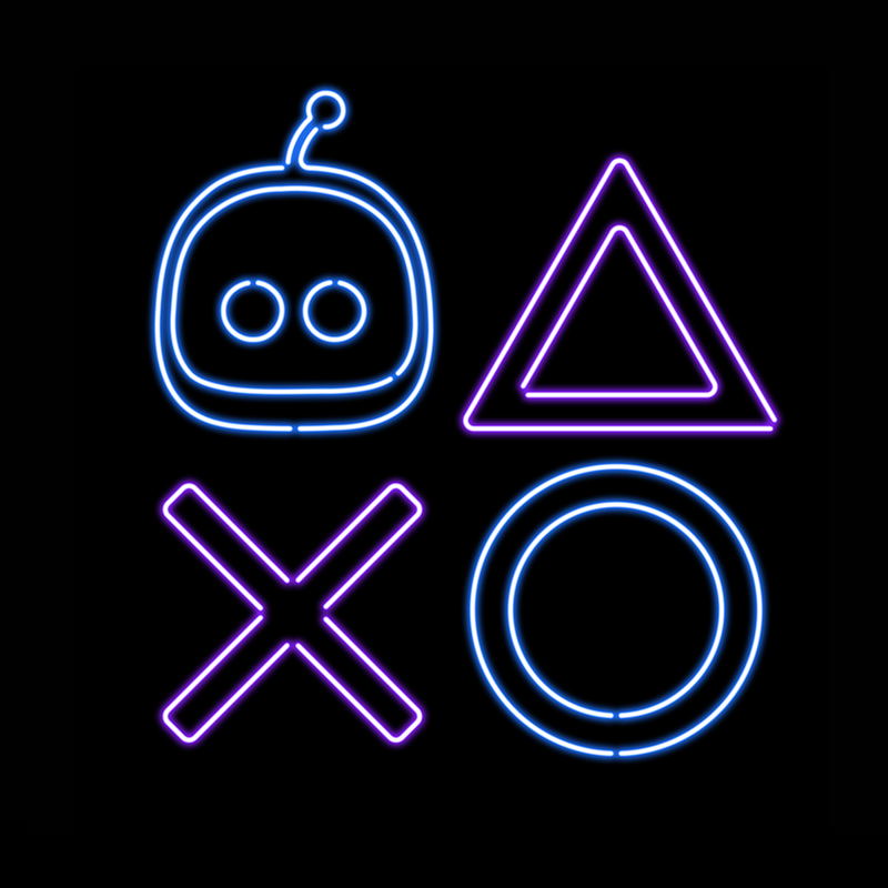 Astro Bot - Astro Neon Shapes T-shirt (Black | Size L) image 2