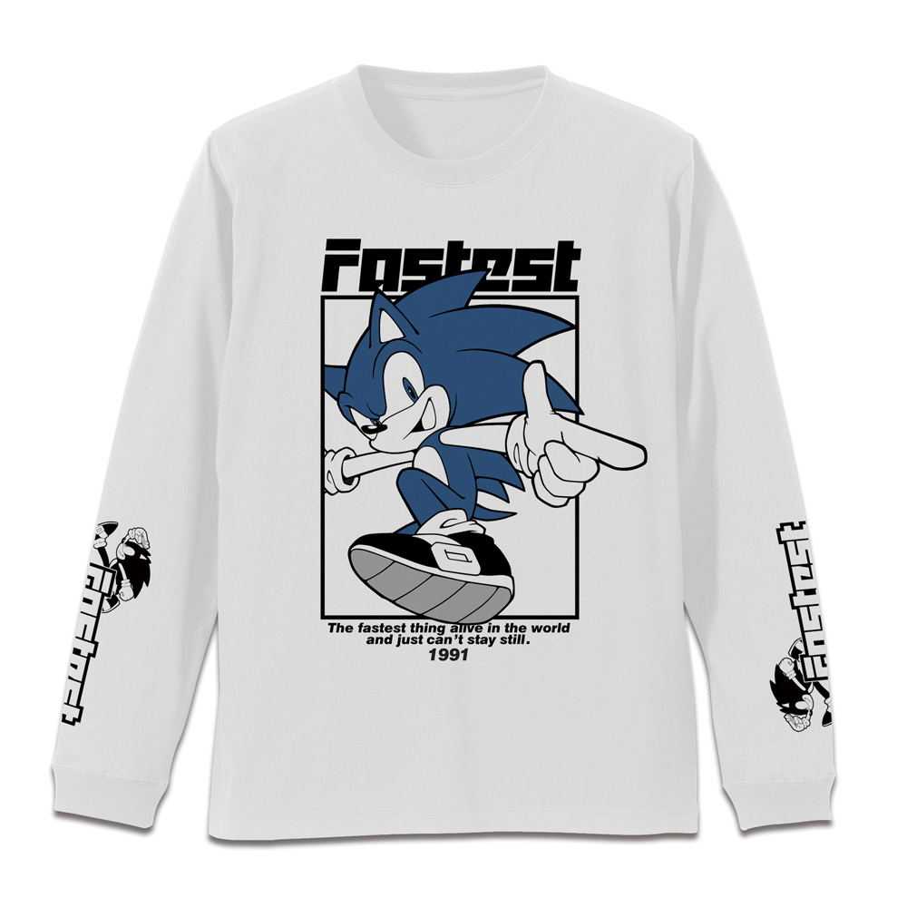 Sonic The Hedgehog - Ribbed Long Sleeve T-shirt (White | Size S)