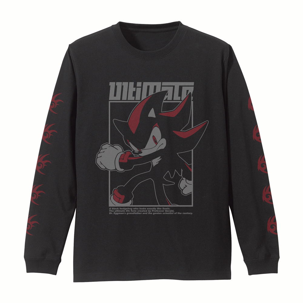 Sonic The Hedgehog - Shadow The Hedgehog Ribbed Long Sleeve T-shirt (Black | Size L)