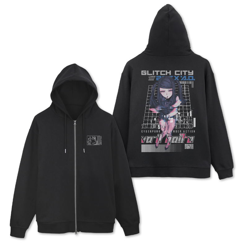 VA-11 Hall-A - Jill Zip Hoodie (Black | Size XL) image 1
