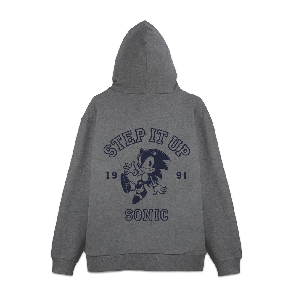 Sonic The Hedgehog - Classic Sonic Step It Up Zip Hoodie (Mix Gray ...