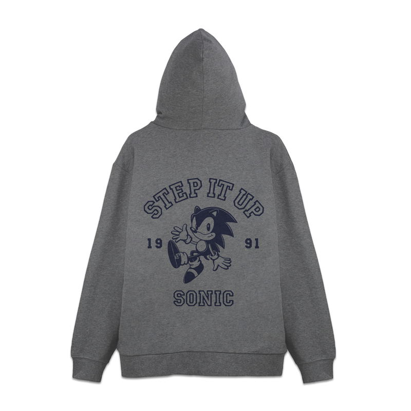 Sonic The Hedgehog - Classic Sonic Step It Up Zip Hoodie (Mix Gray | Size XL) image 1