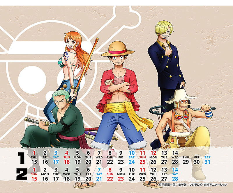 One Piece Desktop Calendar 2026