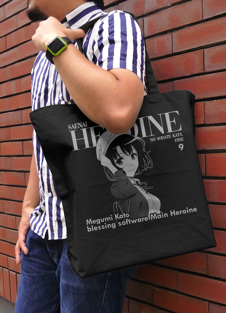 Saekano: How To Raise A Boring Girlfriend - Main Heroine Megumi Kato Large Tote Bag (Black) image 2