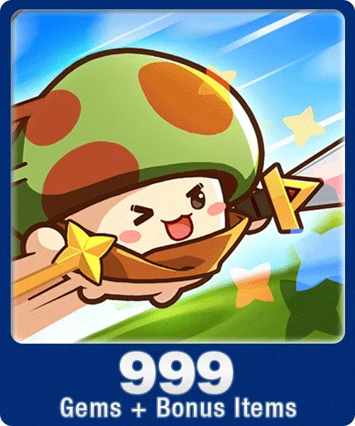 Legend of Mushroom 999 Gems + Bonus Items | Indonesia Direct Top-Up Codashop Direct Top Up digital — Import Game Deal