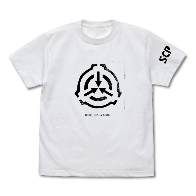 SCP Foundation - Stencil Logo T-shirt (White | Size L) image 1
