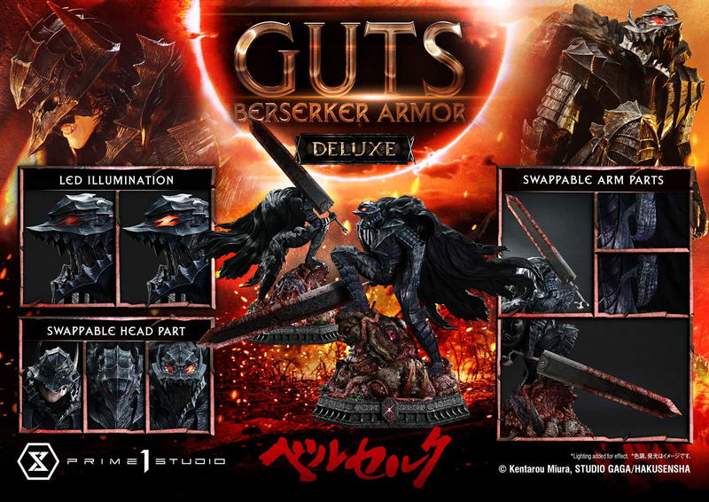 Ultimate Premium Masterline Berserk 1/4 Scale Statue: Guts Berserker Armor Grunbeld Vs Guts DX Edition image 36